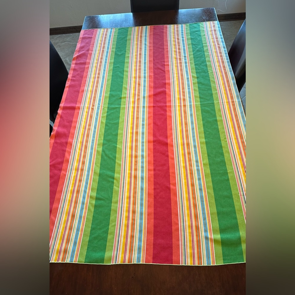 Festive tablecloth.